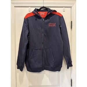 Oracle Red Bull Racing F1 Official Graphic Core Logo L Full Zip Hoodie Navy NEW